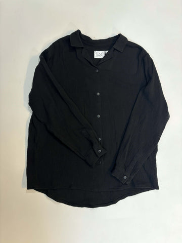 PYM LONG SLEEVE - XL - BLACK COTTON GAUZE