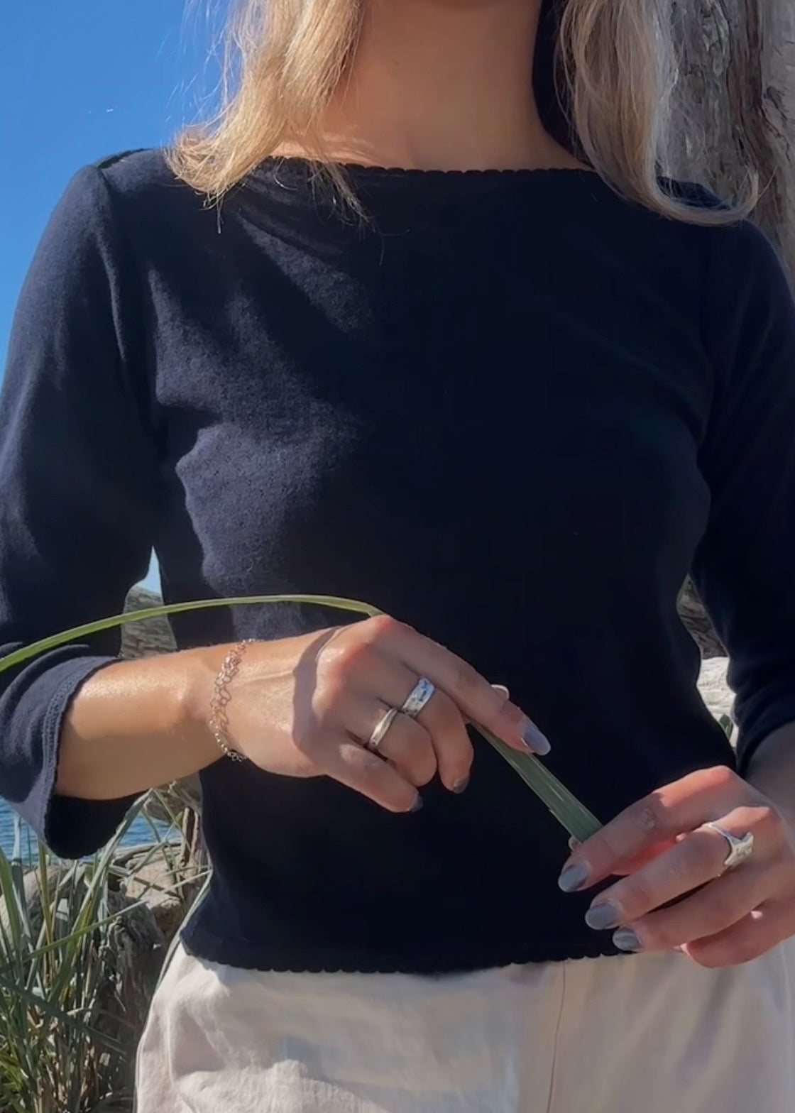 THE POINTELLE BOAT NECK
