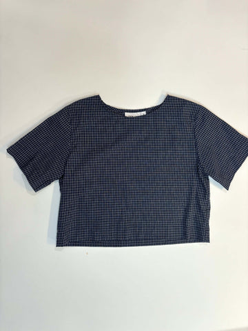 FERNIE TEE - SMALL - NAVY PLAID