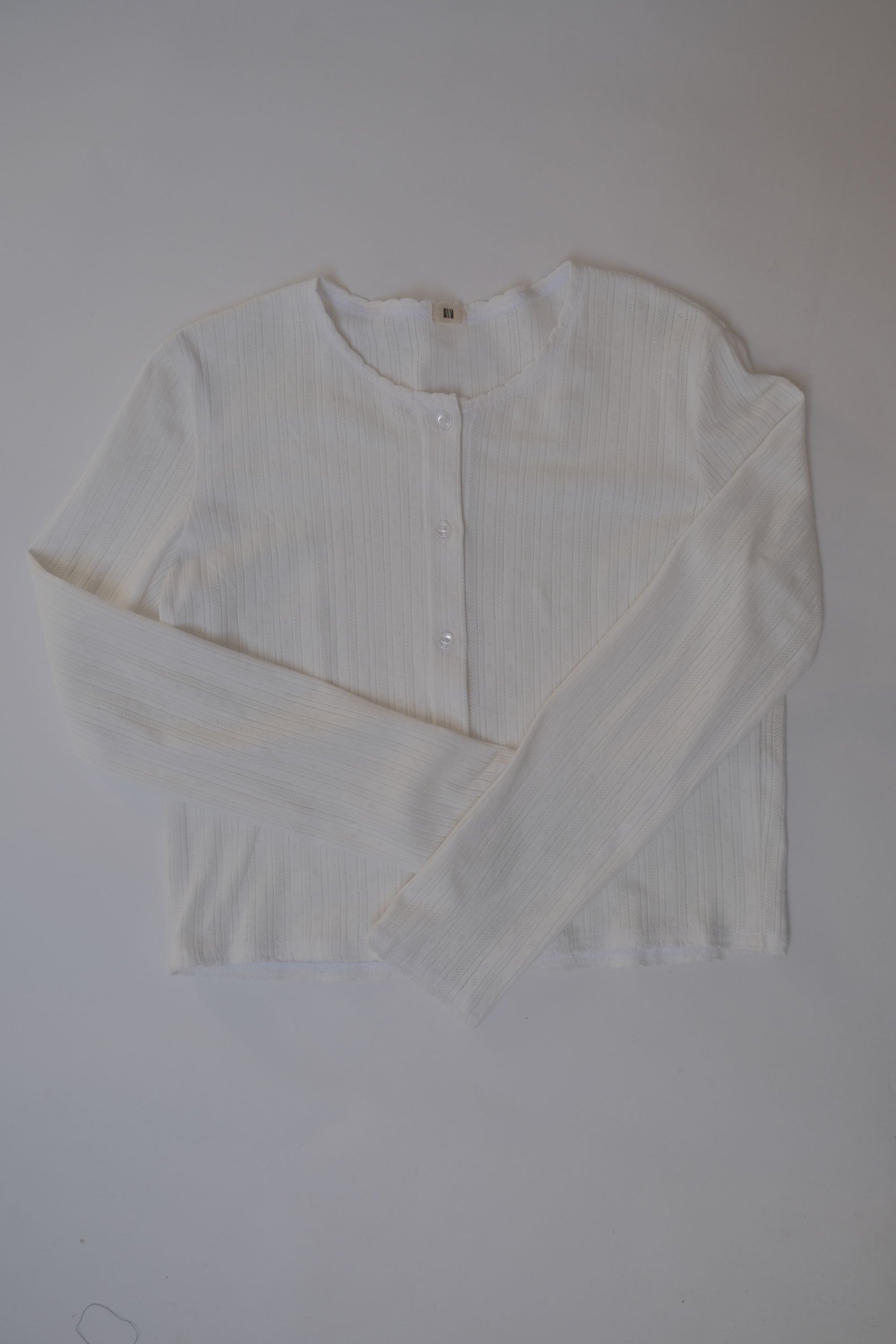 THE POINTELLE CARDIGAN MEDIUM WHITE