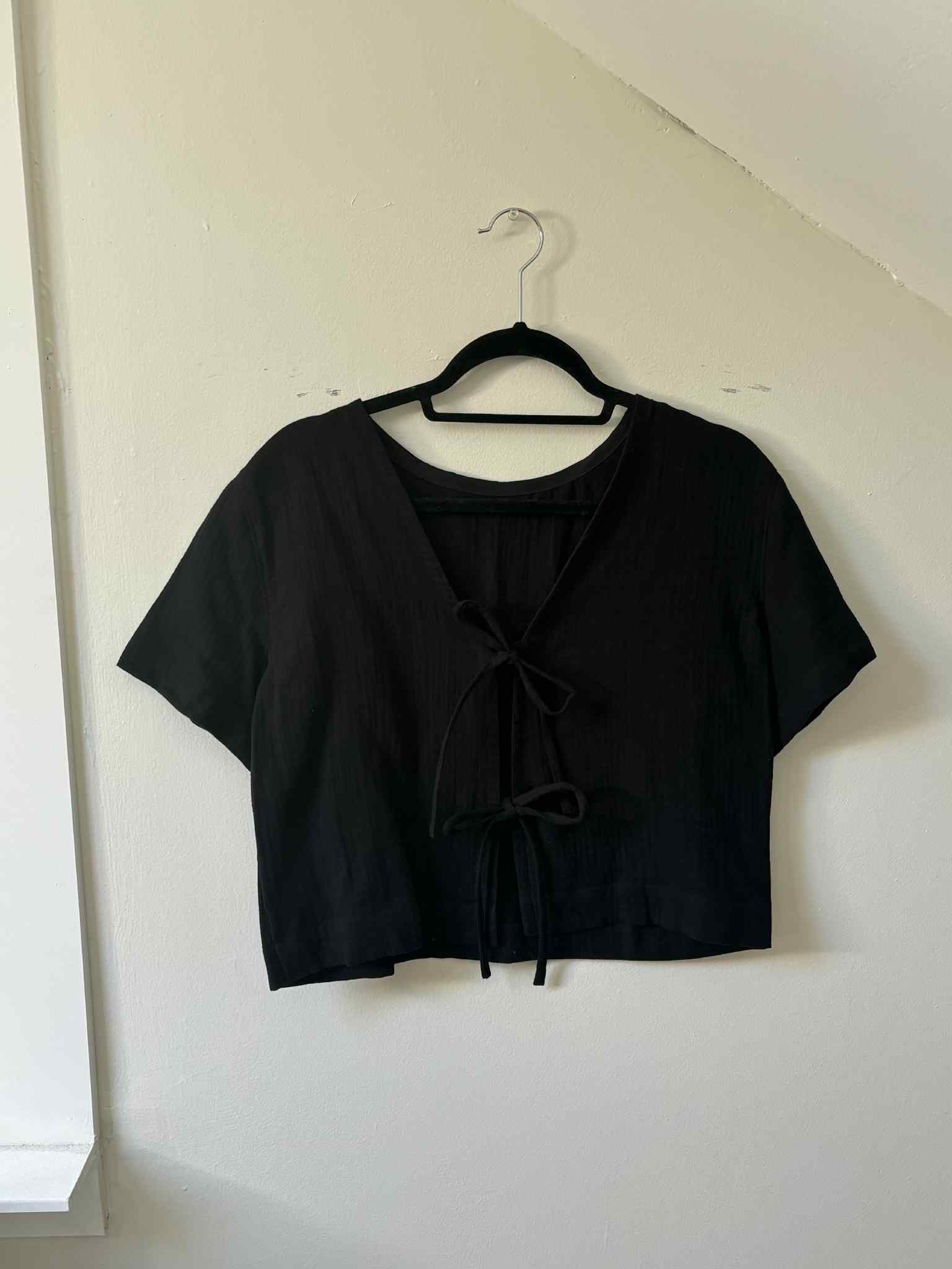 SINCLAIR BOUSE-XS-BLACK COTTON GAUZE