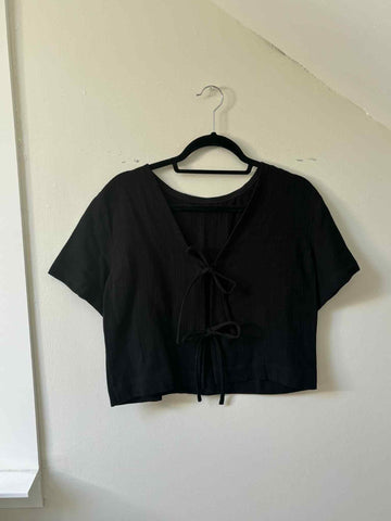 SINCLAIR BOUSE-XS-BLACK COTTON GAUZE